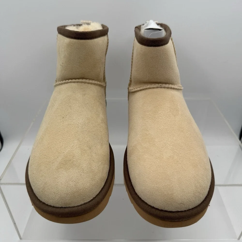 Brand New UGG Classic Mini Sherpa Cream Brown Boots 1010261 Women's Size 7